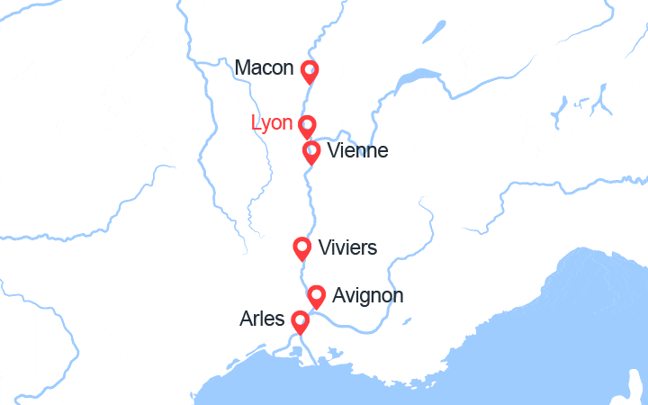 itinéraire croisière Rhône Saône - Rhône Saône : De la Bourgogne à la Camargue : sur la Saône et le Rhône (LSR_PP) 