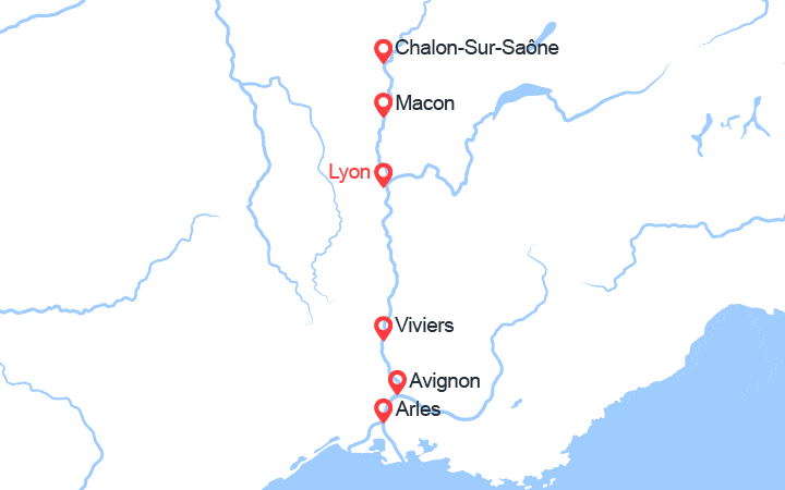 itinéraire croisière Rhône Saône : De la Bourgogne à la Provence