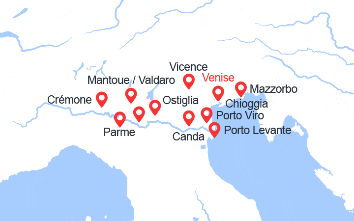 itinéraire croisière Pô - Pô : De Mantoue, Bijoux de la Renaissance à Venise, la Cité des Doges (MAV)