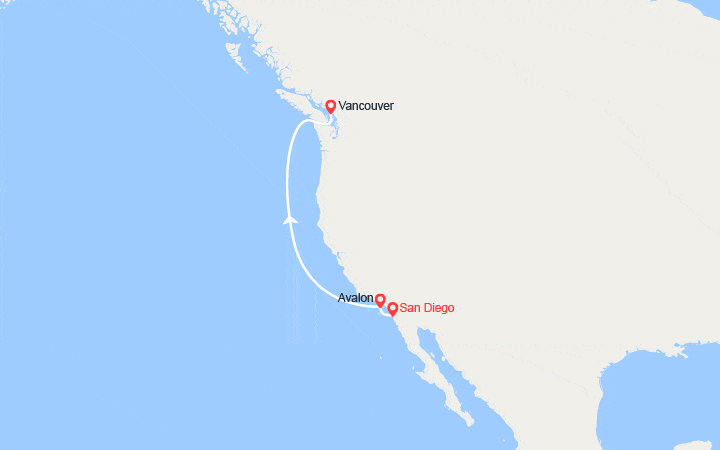 itinéraire croisière Amérique du Nord : De San Diego à Vancouver 