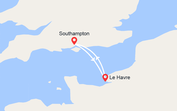 itinéraire croisière Europe du Nord - Spitzberg : De Southampton au Havre  
