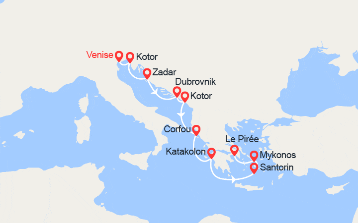 Itinéraire De Trieste à Athènes 