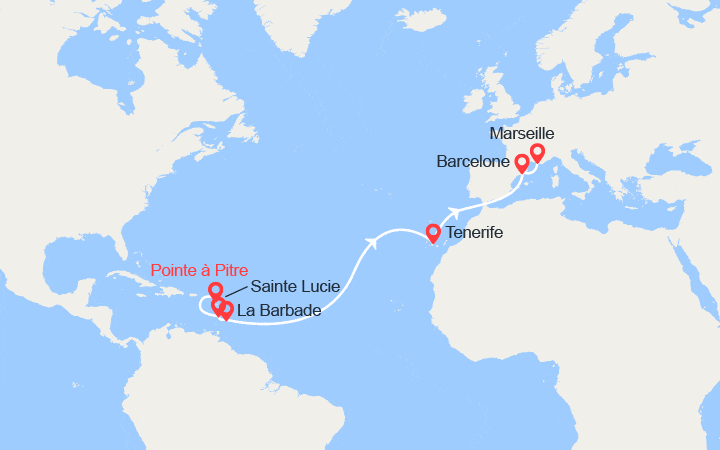Itinéraire Des Antilles à la Méditerranée: de Pointe-à-Pitre à Marseille 