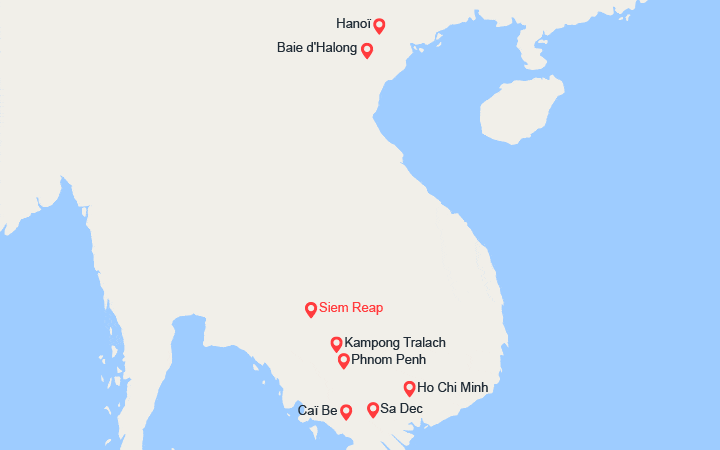 itinéraire croisière Mékong - Mékong : Des Temples d'Angkor au Delta du Mékong, Hanoï et la Baie d'Along (1R6_PP)