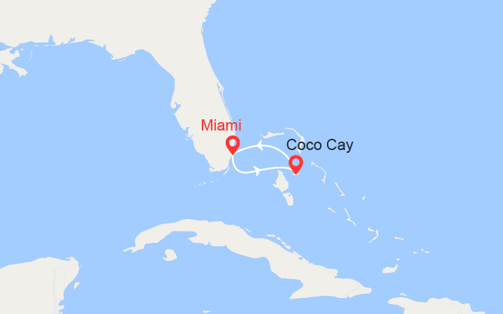 Itinéraire Divertissement à CocoCay au départ de Miami 