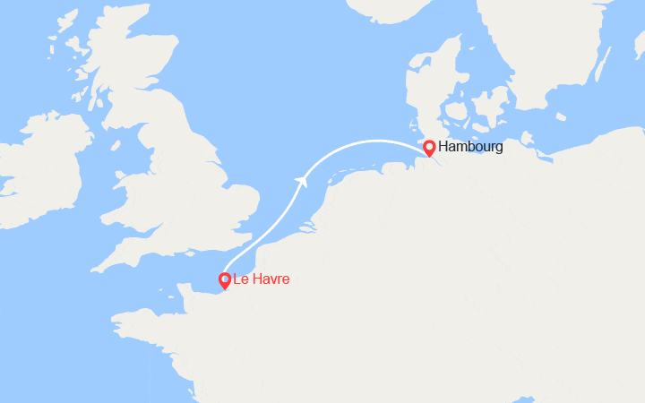 itinéraire croisière Europe du Nord : Du Havre à Hambourg