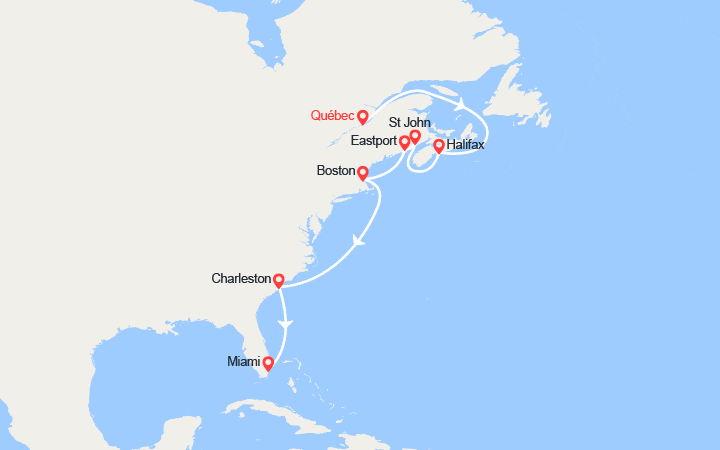 Itinéraire Du Québec à Miami 