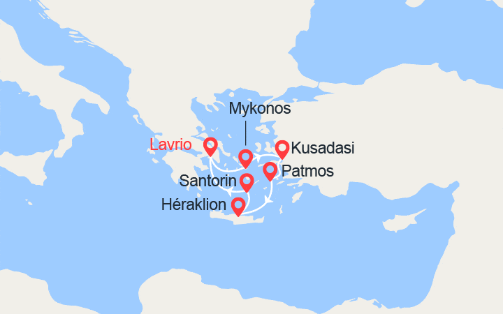 itinéraire croisière Méditerranée Orientale - Méditerranée Orientale : Emblématique découverte en 4  jours  