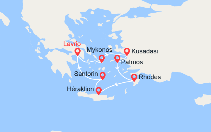 itinéraire croisière Méditerranée Orientale - Iles grecques : Emblématique découverte en 5 jours 