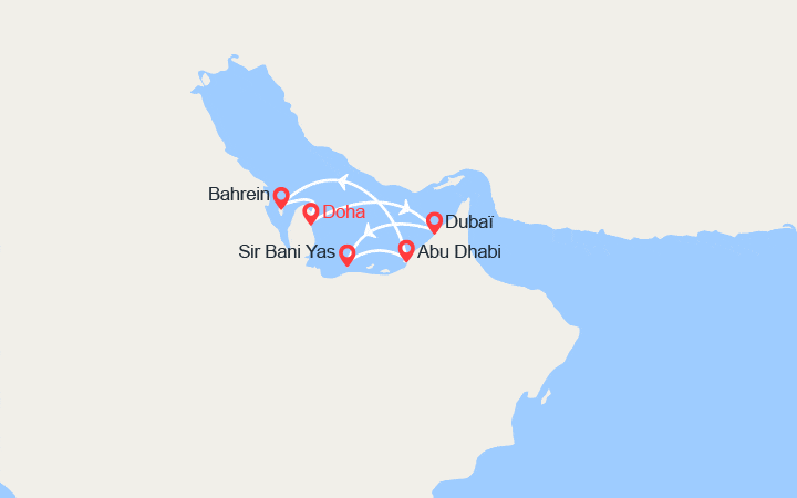 itin&eacute;raire croisi&egrave;re Moyen Orient : Émirats arabes unis, Bahreïn, Qatar