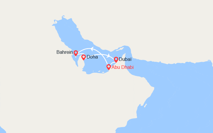 Itinéraire Émirats arabes unis, Bahreïn, Qatar 