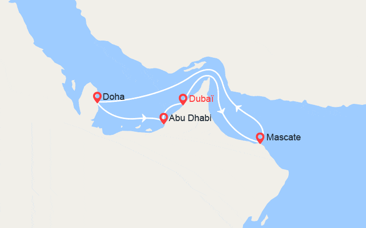 itinéraire croisière Moyen Orient : Émirats arabes unis, Oman
