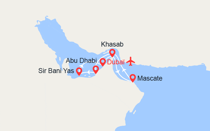 itinéraire croisière Moyen Orient : Emirats Arabes Unis et Oman || Vols inclus 