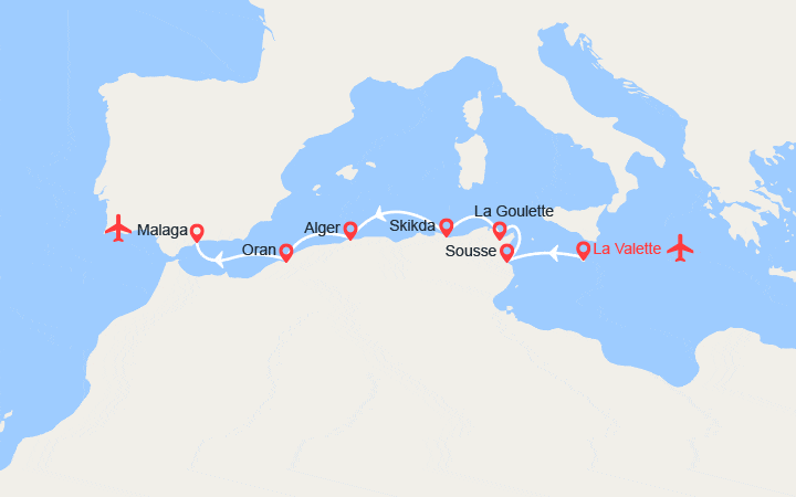 Itinéraire Escales en Algérie, Tunisie et Malte (bis) 