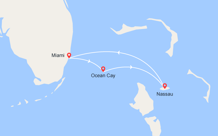 itinéraire croisière Caraïbes et Antilles : Escapade aux Bahamas : MSC Ocean Cay & Nassau 