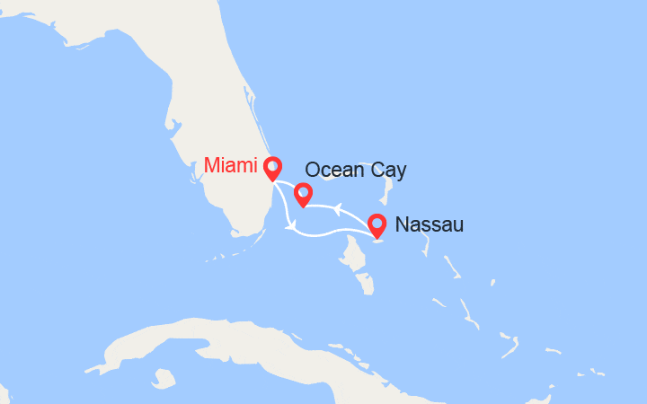 itinéraire croisière Caraïbes et Antilles : Escapade aux Bahamas : Nassau & MSC Ocean Cay 