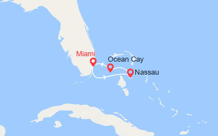 itinéraire croisière Caraïbes et Antilles : Escapade aux Bahamas : Nassau, Ocean Cay