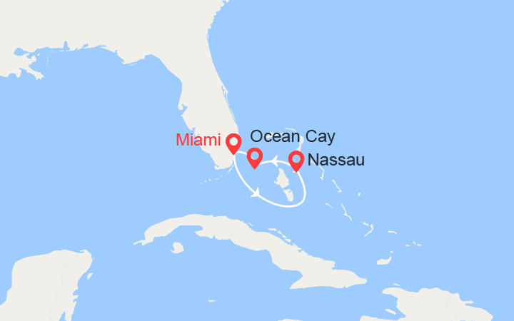 itinéraire croisière Caraïbes et Antilles - Cuba : Escapade aux Bahamas : Nassau, Ocean Cay