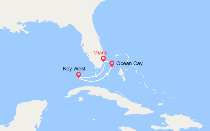itinéraire croisière Caraïbes et Antilles - Antilles : Escapade aux Bahamas: Floride & MSC Ocean Cay 