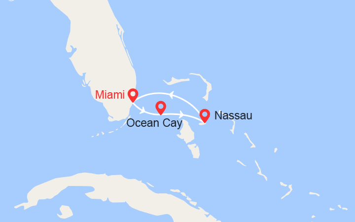 itinéraire croisière Caraïbes et Antilles : Escapade aux Bahamas: MSC Ocean Cay, Nassau 