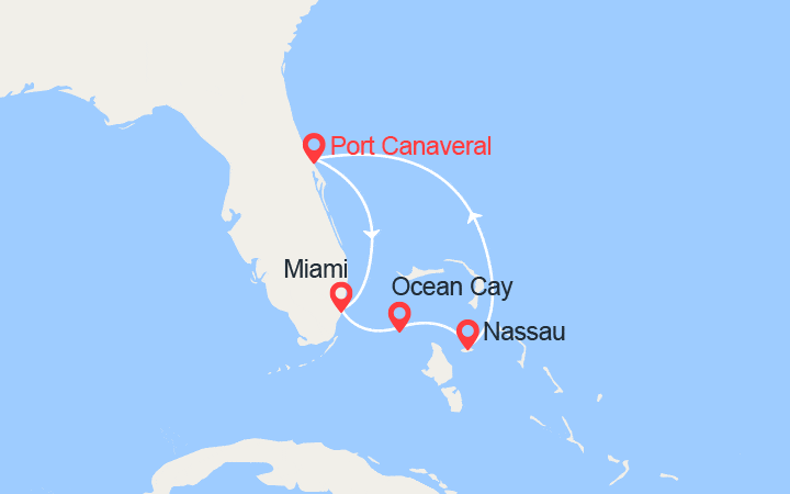 itinéraire croisière Caraïbes et Antilles : Escapade aux Etats-Unis, Bahamas