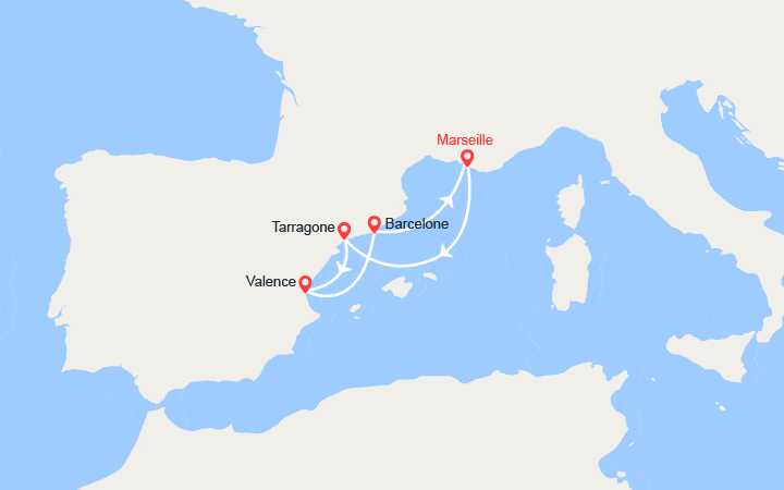 itinéraire croisière Méditerranée Occidentale : Escapade en Espagne