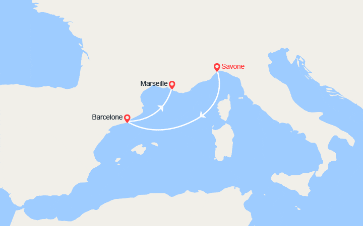 Itinéraire Escapade en Espagne, au départ de Savone 