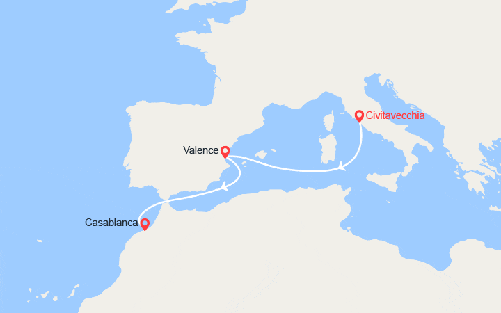 itinéraire croisière Méditerranée Occidentale : Escapade en Espagne et au Maroc