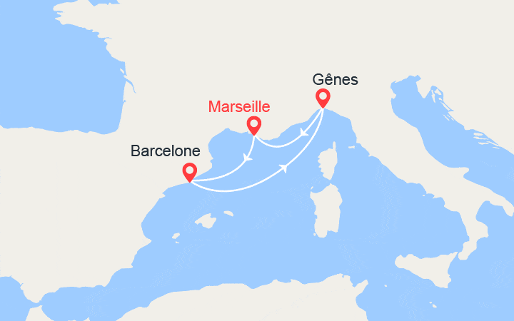 itinéraire croisière Méditerranée Occidentale : Escapade en Espagne et Italie 