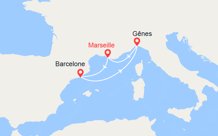 itinéraire croisière Méditerranée Occidentale : Escapade en Espagne et Italie