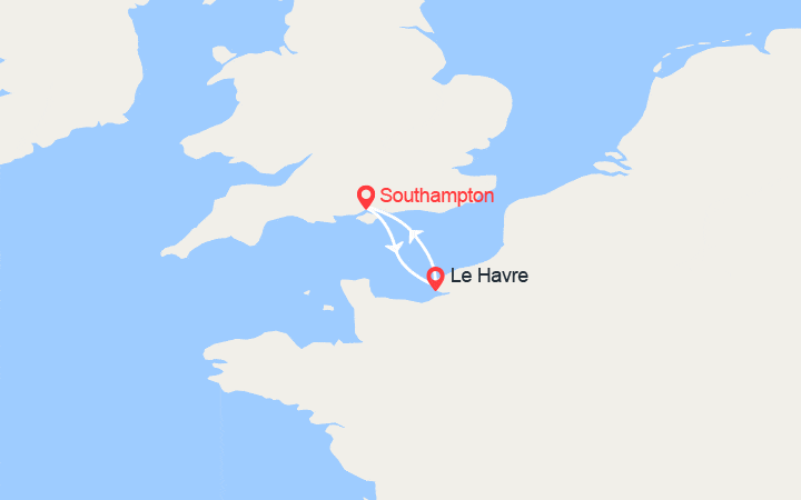 Itinéraire Escapade en France au départ de Southampton 