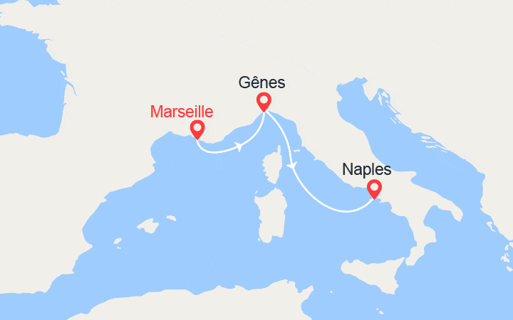 itinéraire croisière Méditerranée Occidentale : Escapade en Italie : de Marseille à Naples