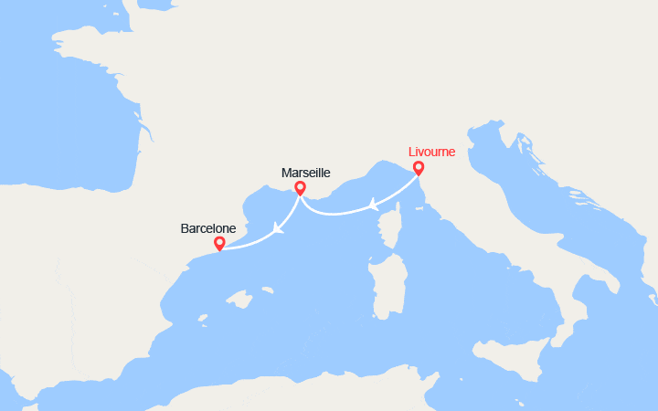 itinéraire croisière Méditerranée Occidentale : Escapade en Italie : France, Espagne