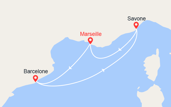 itinéraire croisière Méditerranée Occidentale : Escapade en Méditerranée 