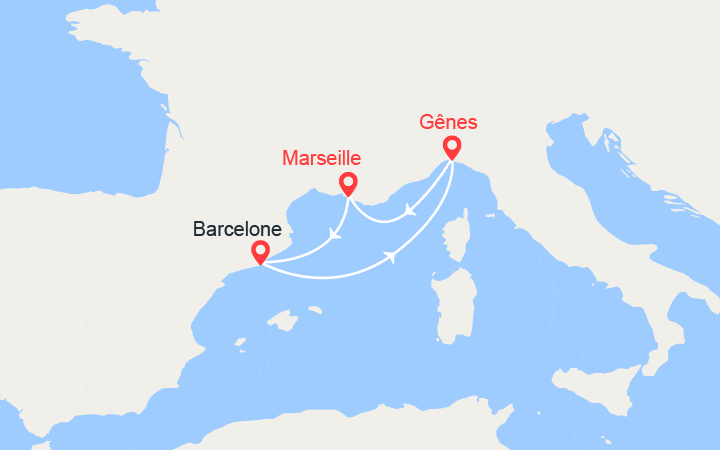itinéraire croisière Méditerranée Occidentale - Méditerranée Occidentale : Escapade en Méditerranée 