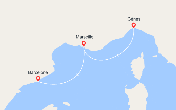 itinéraire croisière Méditerranée : Escapade en Méditerranée : de Gênes à Barcelone 