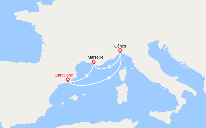 Itinéraire Escapade en Méditérranée : Espagne, Provence, Italie 
