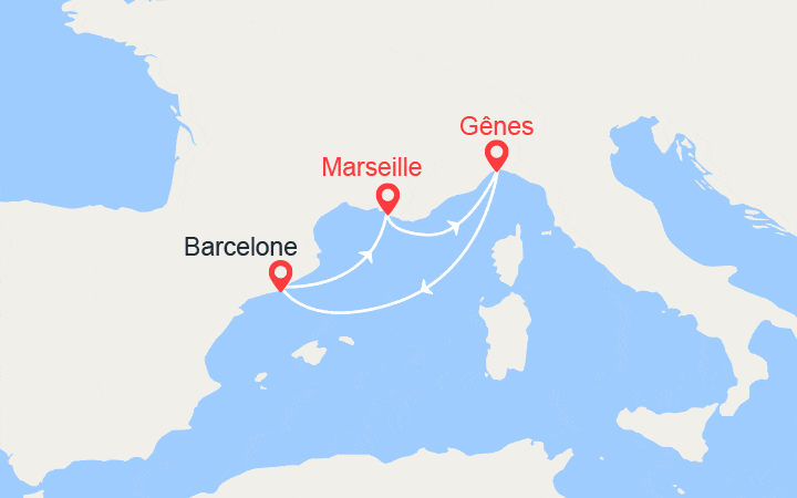 itinéraire croisière Méditerranée Occidentale : Escapade en Méditerranée : Italie, Espagne 