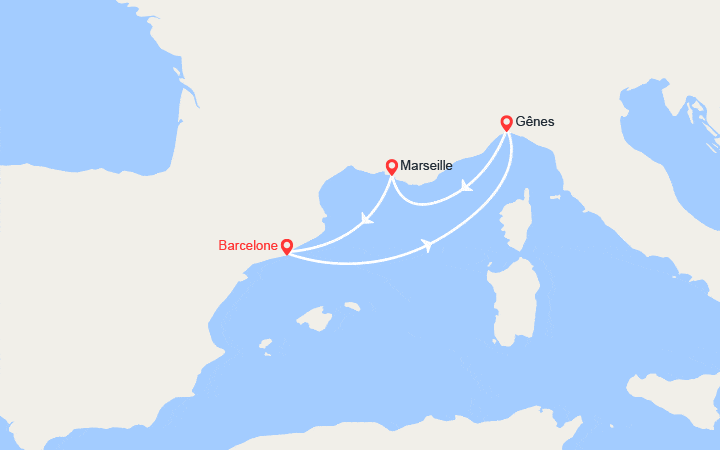 itinéraire croisière Méditerranée Occidentale : Escapade en Méditerranée : Italie, Provence 