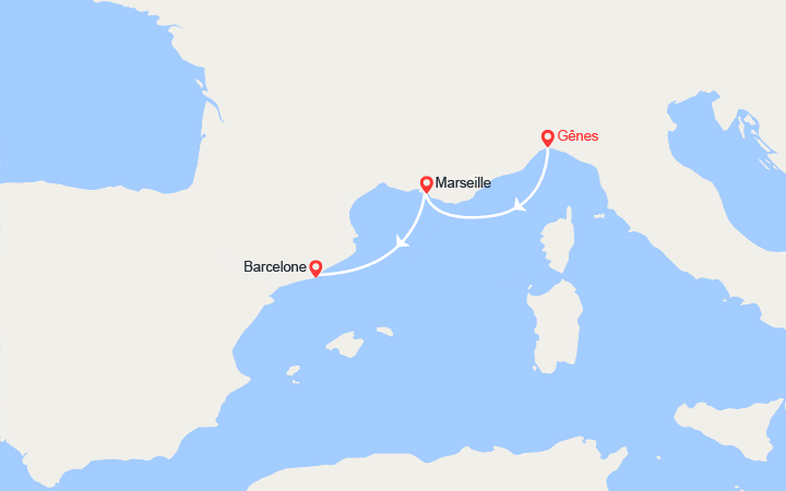itinéraire croisière Méditerranée Occidentale : Escapade en Méditerranée : Italie, Provence, Espagne