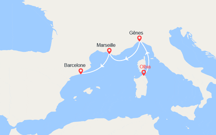 Itinéraire Escapade en Méditerranée : Italie, Provence, Espagne 