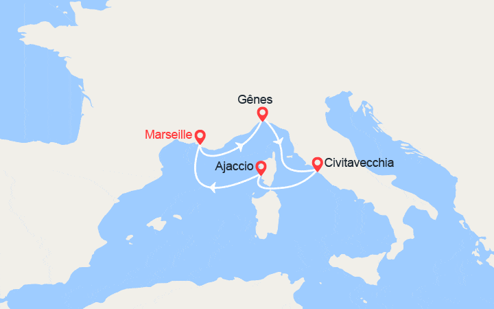 Itinéraire Escapade en Méditerranée : Italie et Corse 