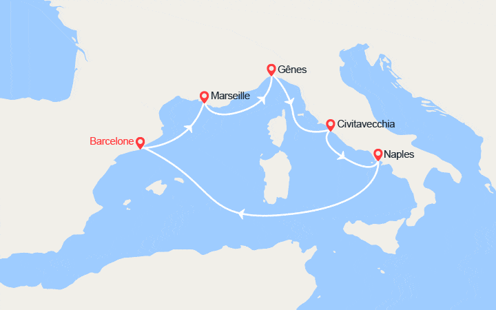 Itinéraire Escapade en Méditerranée : Provence, Italie, Espagne 