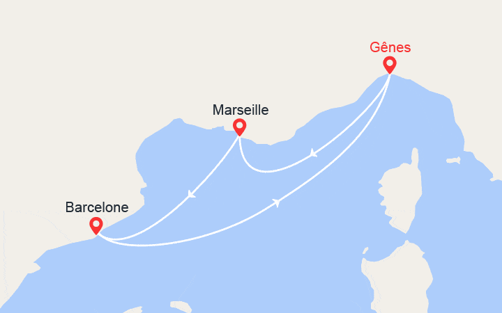 itinéraire croisière Méditerranée Occidentale : Escapade en Méditerranée: Italie, Provence, Barcelone