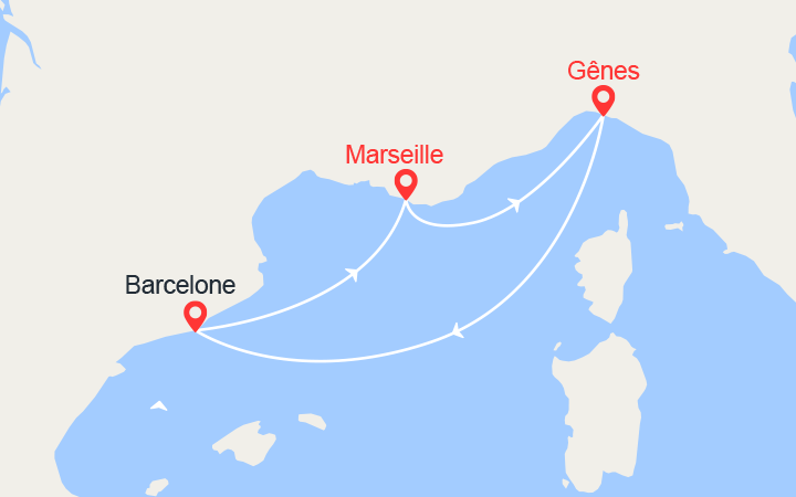 itinéraire croisière Méditerranée : Escapade en Méditerranée: Marseille, Gênes, Barcelone 