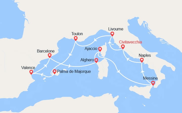 Itinéraire Escapade en Méditerranée en passant par les îles : Sardaigne, Corse et Sicile 
