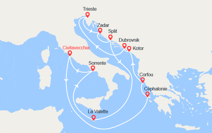 Itinéraire Escapade vers la mer Adriatique 
