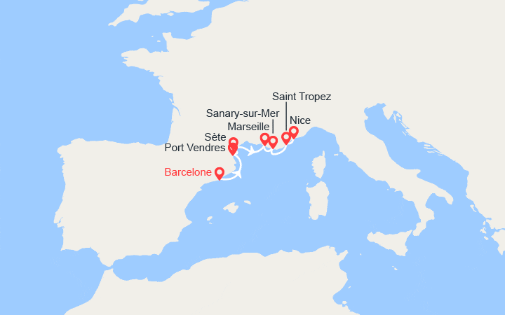 Itinéraire Espagne, France 