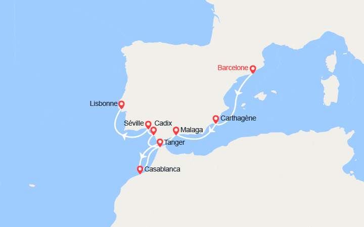 Itinéraire Espagne, Maroc, Portugal 