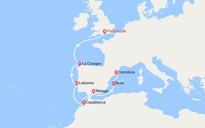 Itinéraire Espagne, Portugal, Maroc 